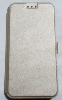 Кожен калъф тефтер стойка и клипс FLEXI Book Style за Sony Xperia E4G / E4G Dual златист